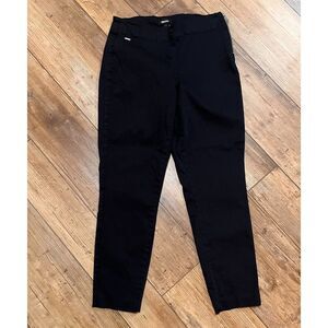 DKNY Ankle Women's Black Pants High Rise Size Zipper Stretchy Sz 8